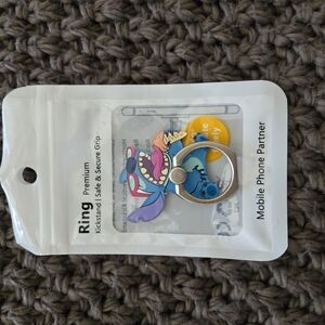 Stitch Mobile Phone Ring Holder - Blue and Yellow